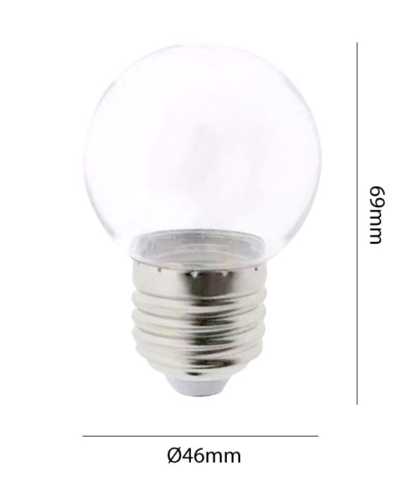 dimensiones bombilla LED E27